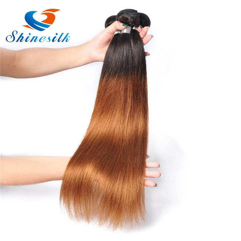 Peruvian Straight Virgin Hair Ombre Blonde 1b/27 Hair Weft Straight Human Hair Weave