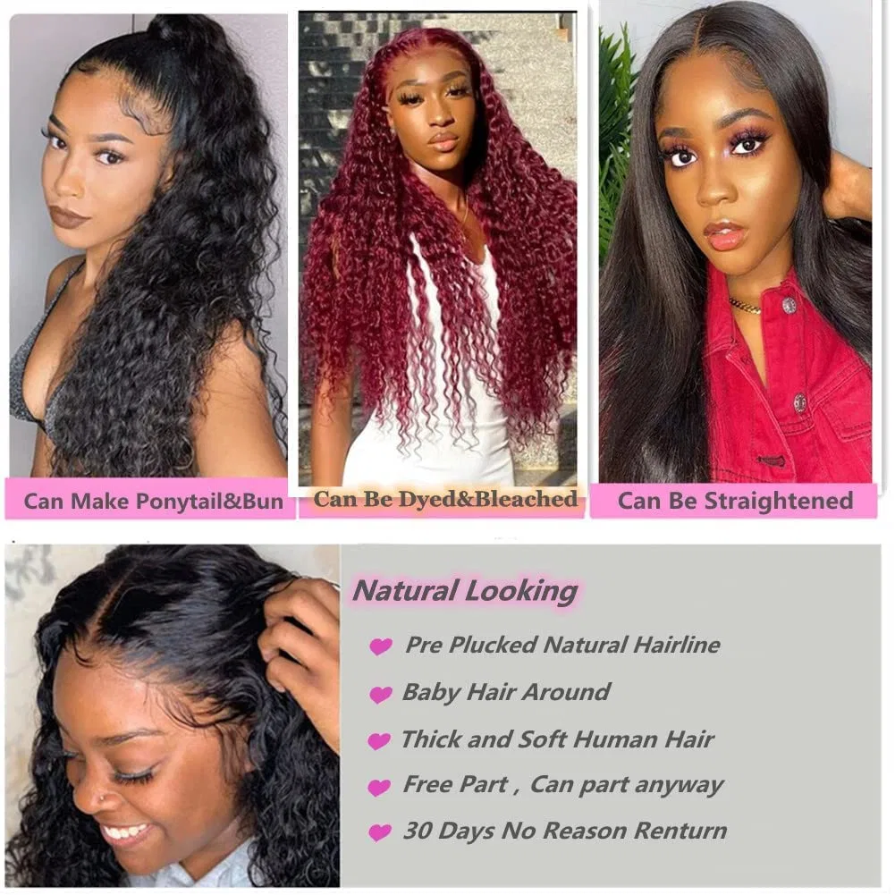 Wholesale Burgundy 360 Wig Body Wave 99j Colored Curly Wave HD Transparent Lace Front Human Hair Wig